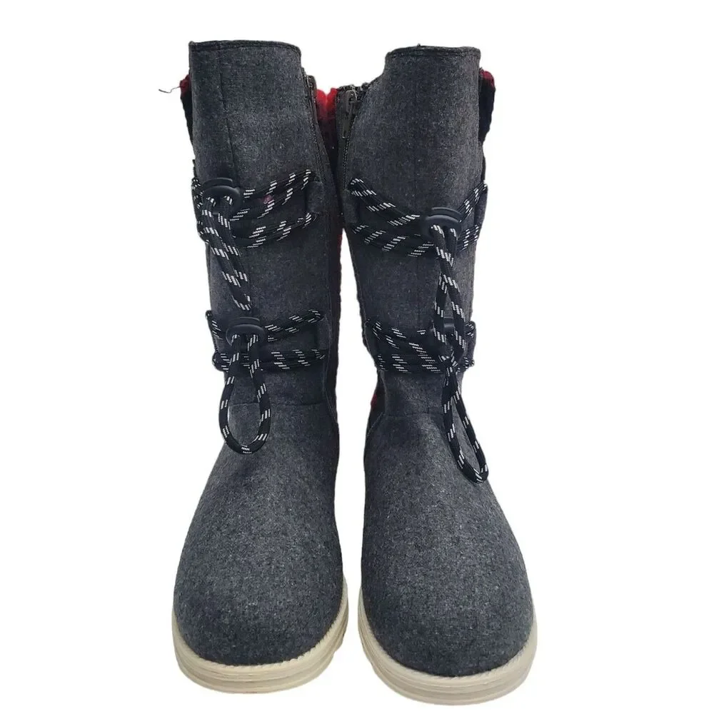 Muk Luks Dinah Boots Womens 8 Buffalo Plaid Water Resistant Cabin Core Gorpcore